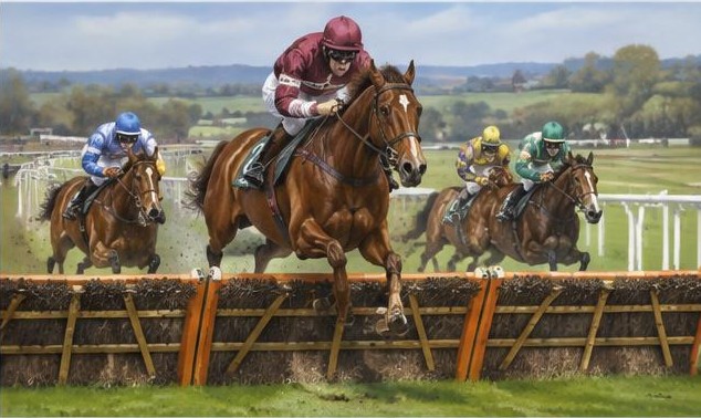 Illustrative racing scene for Sefton Novices' Hurdle — over hurdles