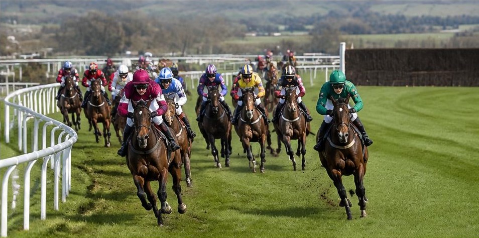 Illustrative racing scene for Grand Annual Chase — over fences