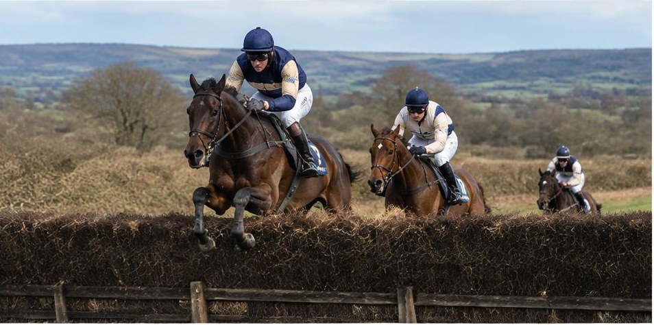 Illustrative racing scene for Hunters' Chase — over fences