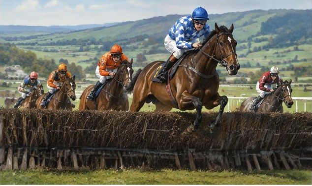 Illustrative racing scene for Irish Grand National Trial — over fences