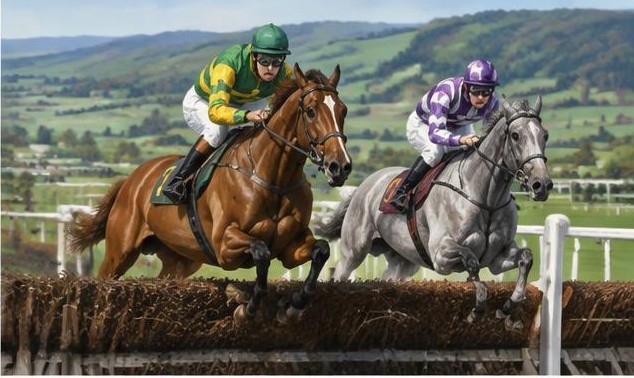 Illustrative racing scene for Champion Chase (Punchestown) — over fences