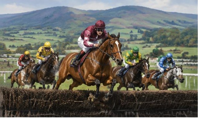 Illustrative racing scene for Punchestown Gold Cup — over fences