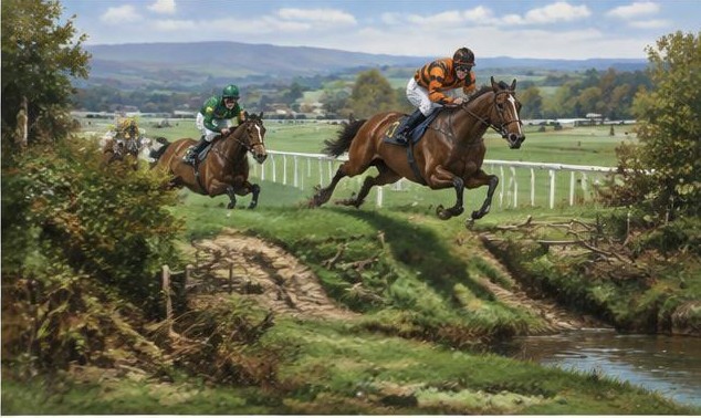 Illustrative racing scene for La Touche Cup — cross-country