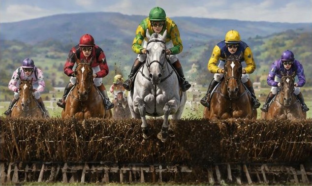 Illustrative racing scene for Ryanair Novice Chase — over fences