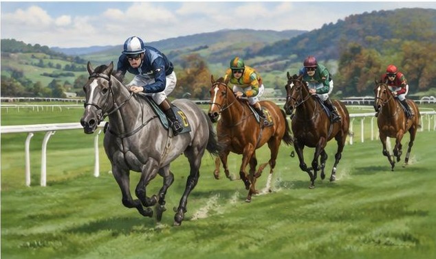 Illustrative racing scene for Bumper Final — flat bumper