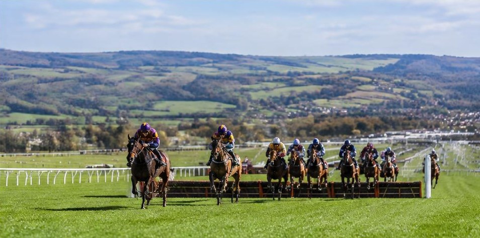 Illustrative racing scene for Stayers' Hurdle — over hurdles